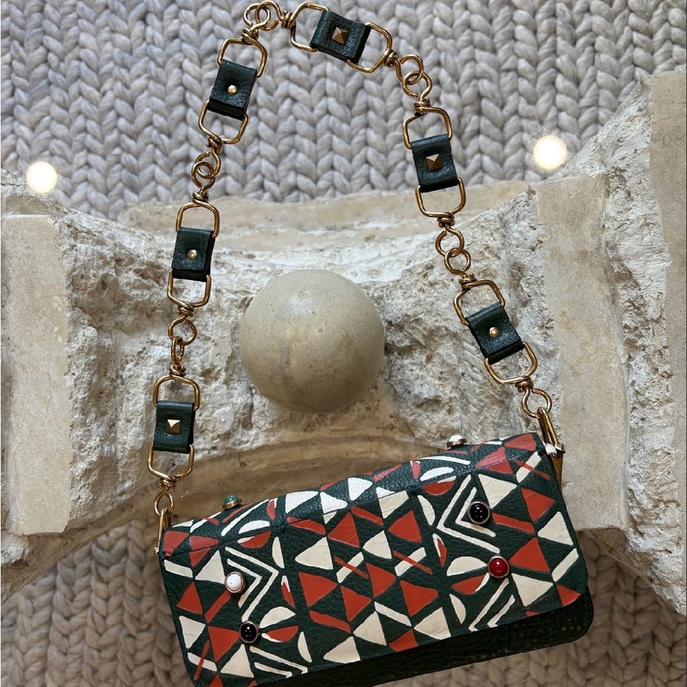 Valentino Valentino Rockstud Tribal Shoulder Bag